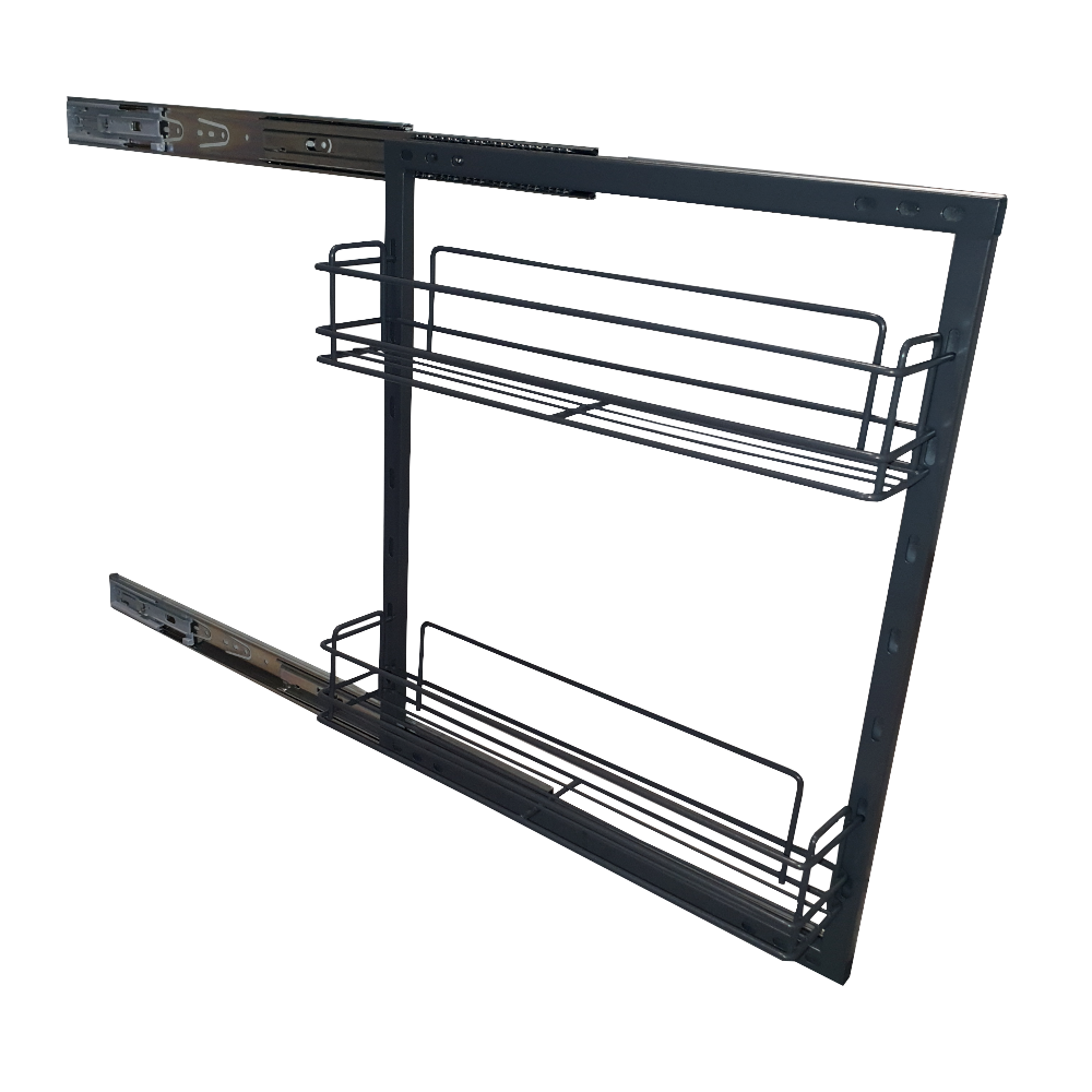 150mm Wire Basket Pull Out Bottle Rack, Wire Base Basket, Universal Fitting, Anthracite Grey