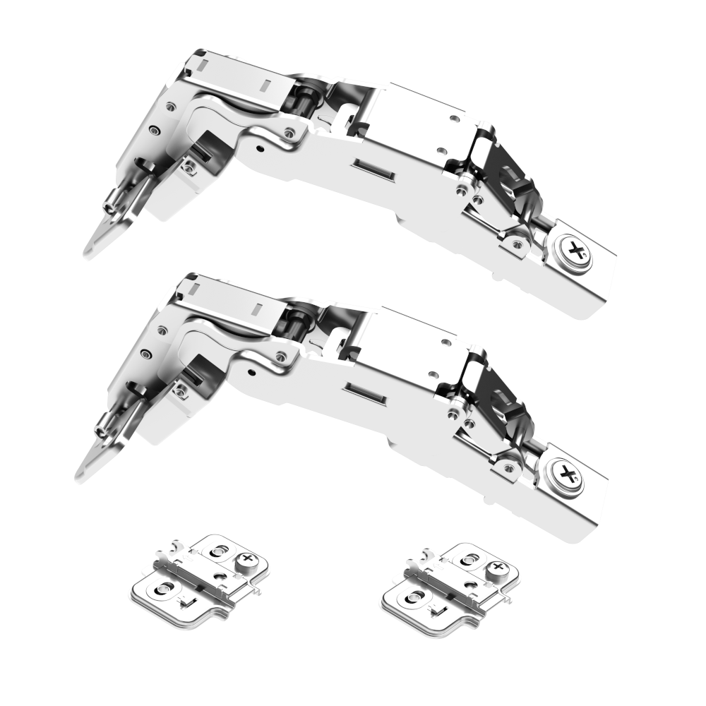 Premio, (DTC), 155°, Soft Close Hinge, Full Overlay, Nickel, Wood Screw Adjustable Plate, 2 Pack