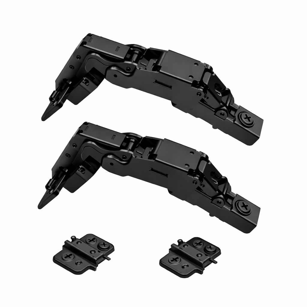 Premio, (DTC), 155°, Soft Close Hinge, Full Overlay, Titanium Black, Euro Screw Adjustable Plate, 2 Pack