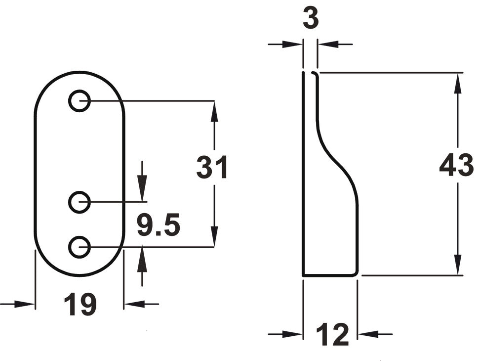 Matt Black Oval Wardrobe Rail End Cup