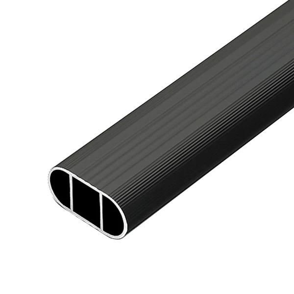 1 Metre Black Oval Wardrobe Rail, Matt Black Hanging Rail