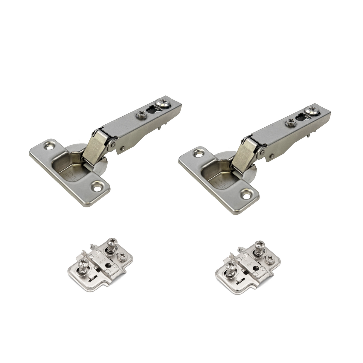 Premio, (DTC), 110°, Soft Close Hinge, Full Overlay, Nickel, Euro Screw Adjustable Plate, 2 Pack