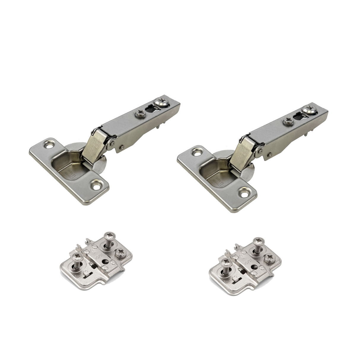 Premio, (DTC), 110°, Soft Close Hinge, Full Overlay, Nickel, Wood Screw Adjustable Plate, 2 Pack