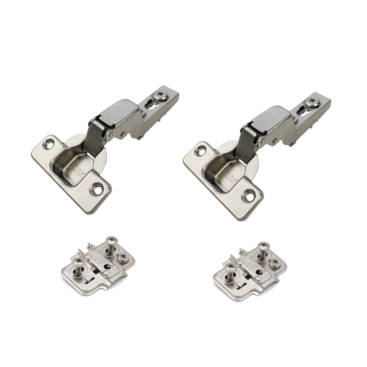 Premio, (DTC), 110°, Soft Close Hinge, Inset, Nickel, Wood Screw Adjustable Plate, 2 Pack