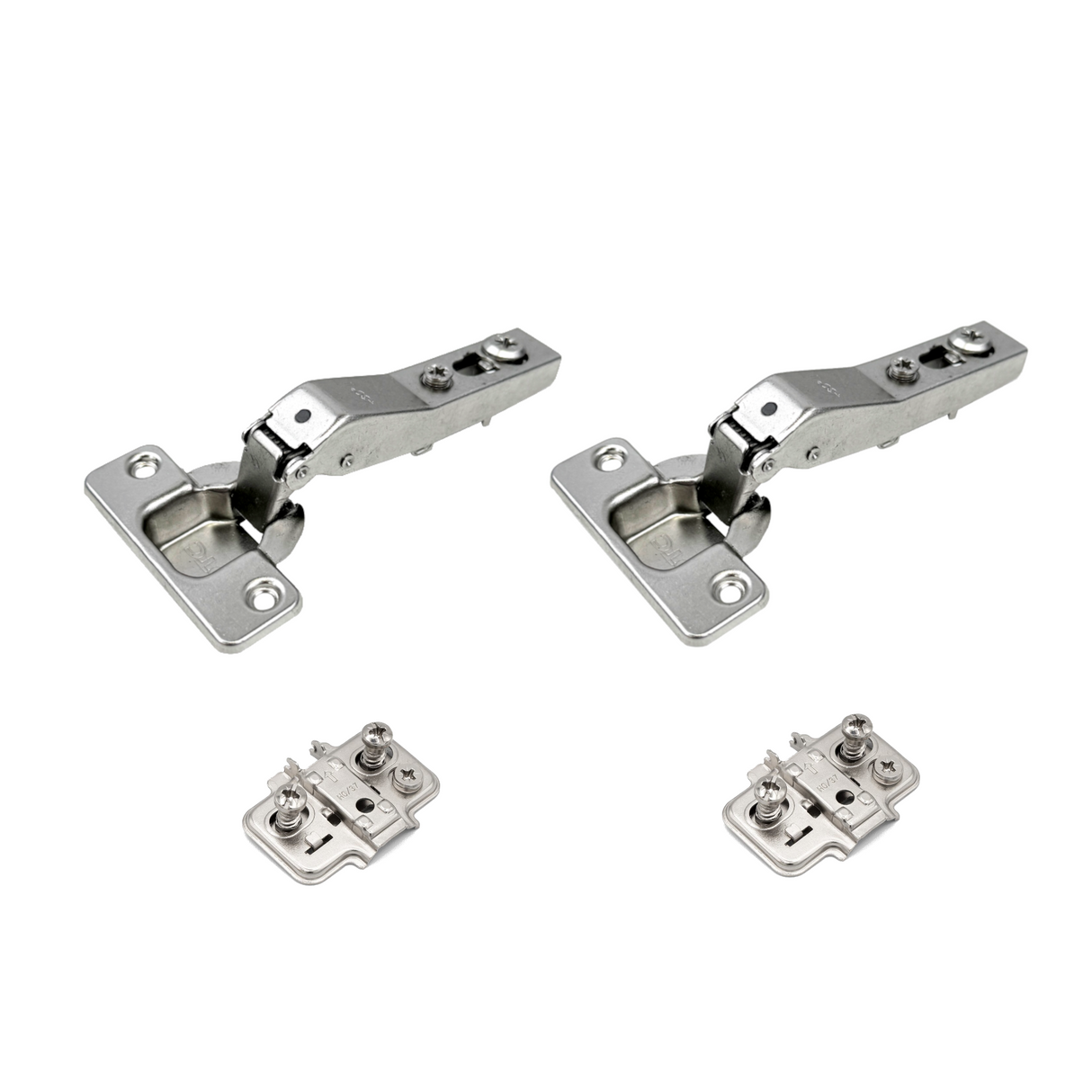 Premio, (DTC), 30°, Soft Close Hinge, Full Overlay, Nickel, Euro Screw Adjustable Plate, 2 Pack