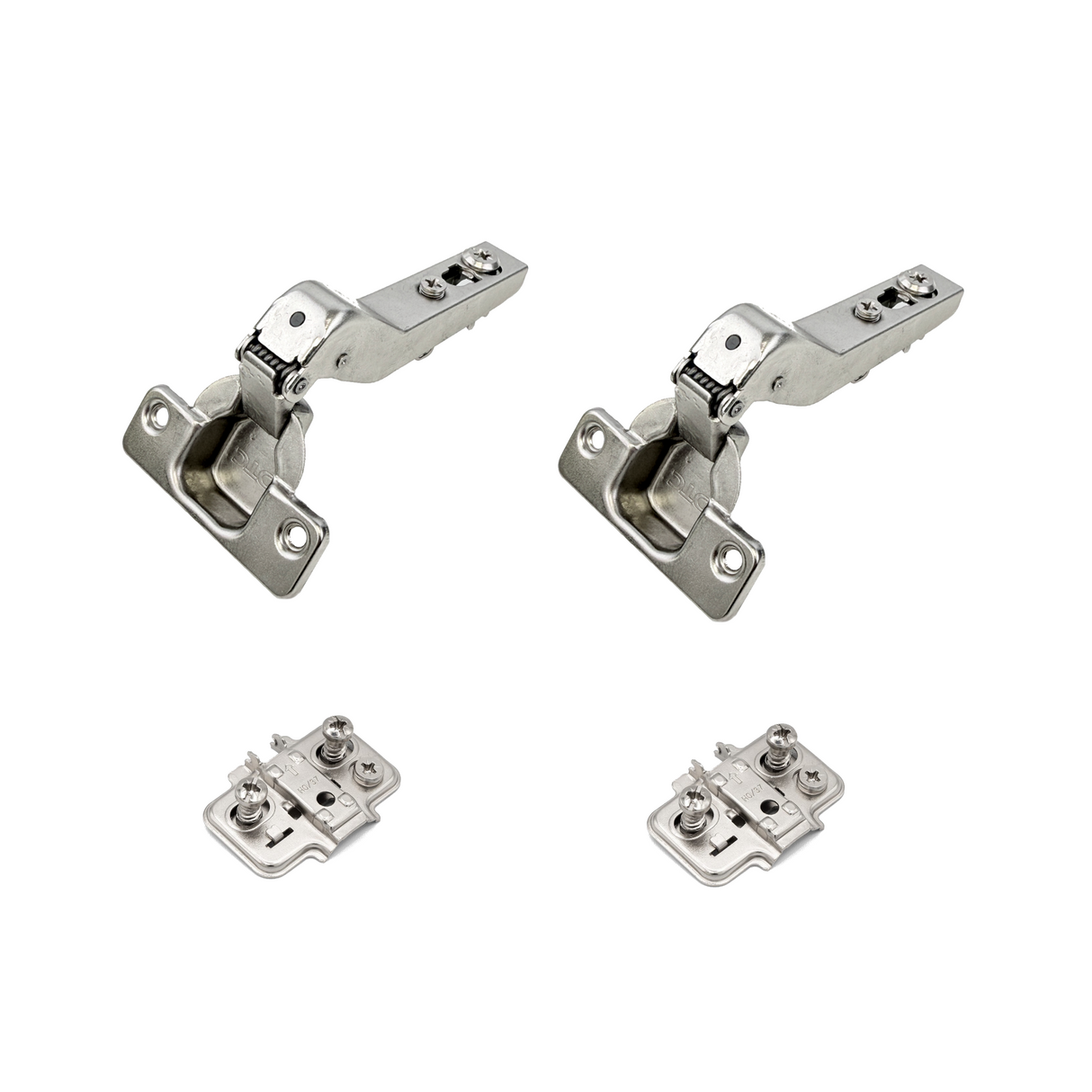 Premio, (DTC), 45°, Soft Close Hinge, Full Overlay, Nickel, Euro Screw Adjustable Plate, 2 Pack