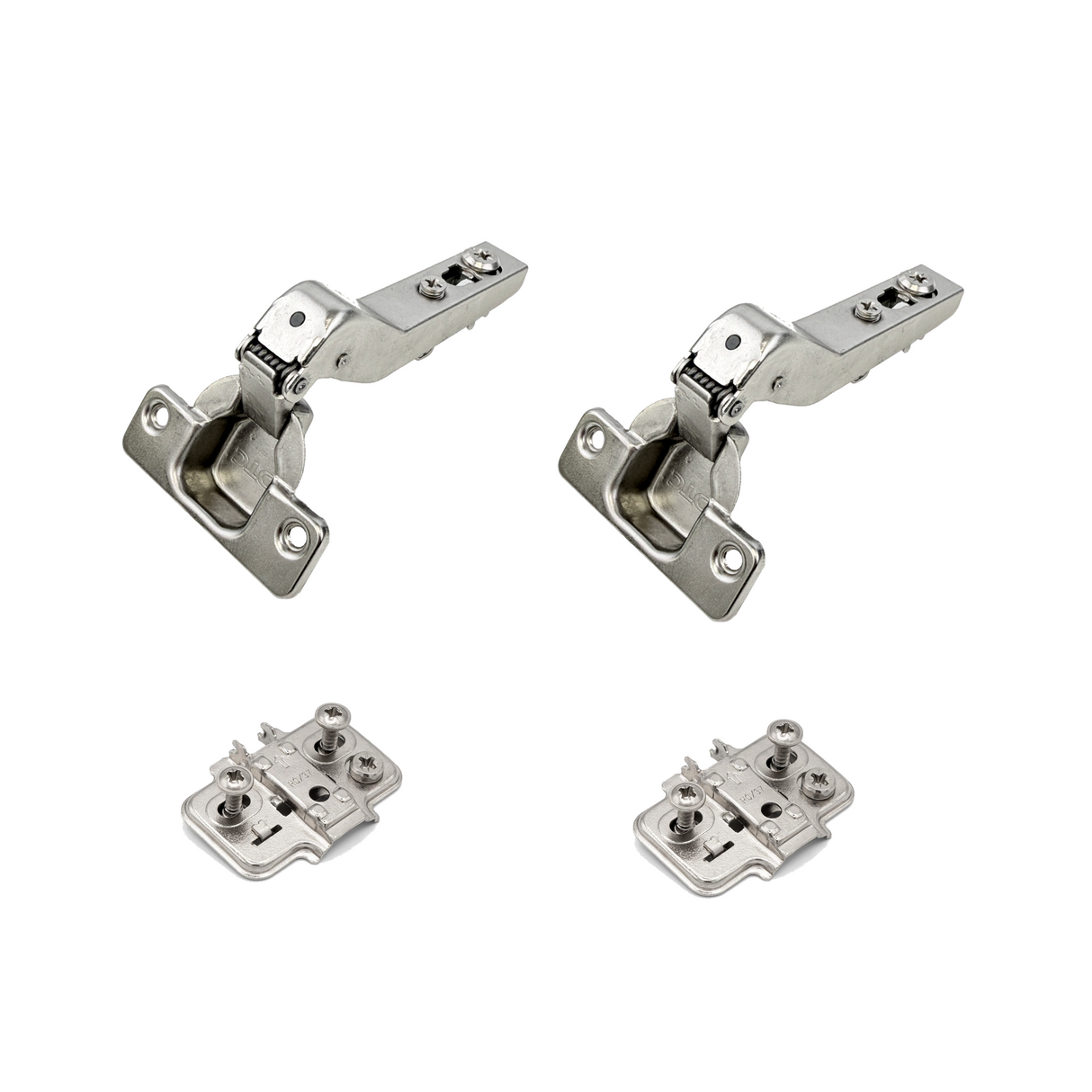 Premio, (DTC), 45°, Soft Close Hinge, Full Overlay, Nickel, Wood Screw Adjustable Plate, 2 Pack