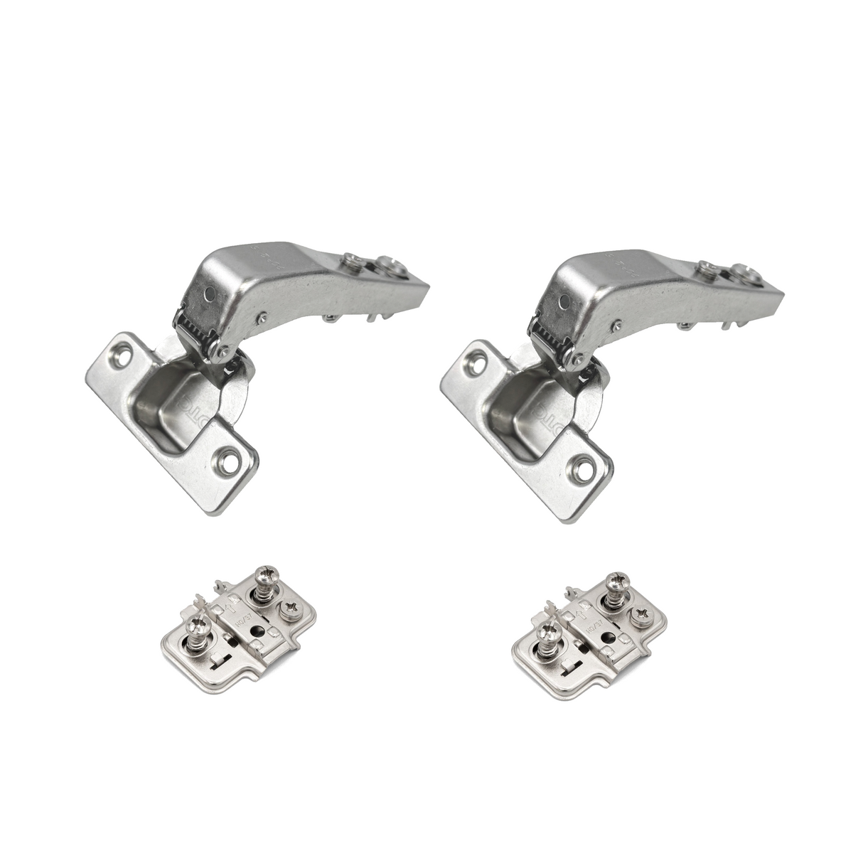 Premio, (DTC), 90°, Soft Close Hinge, Full Overlay, Nickel, Euro Screw Adjustable Plate, 2 Pack