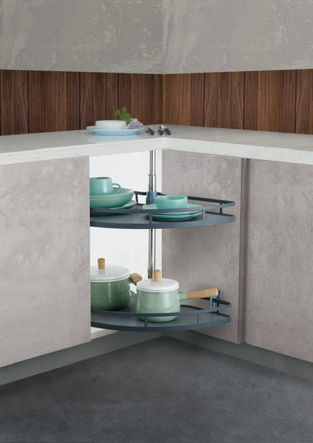 IVIRO, 1/2 Turning Carousel, Suits 900-1000mm Cabinets, Silent Motion, Solid Base, Anthracite