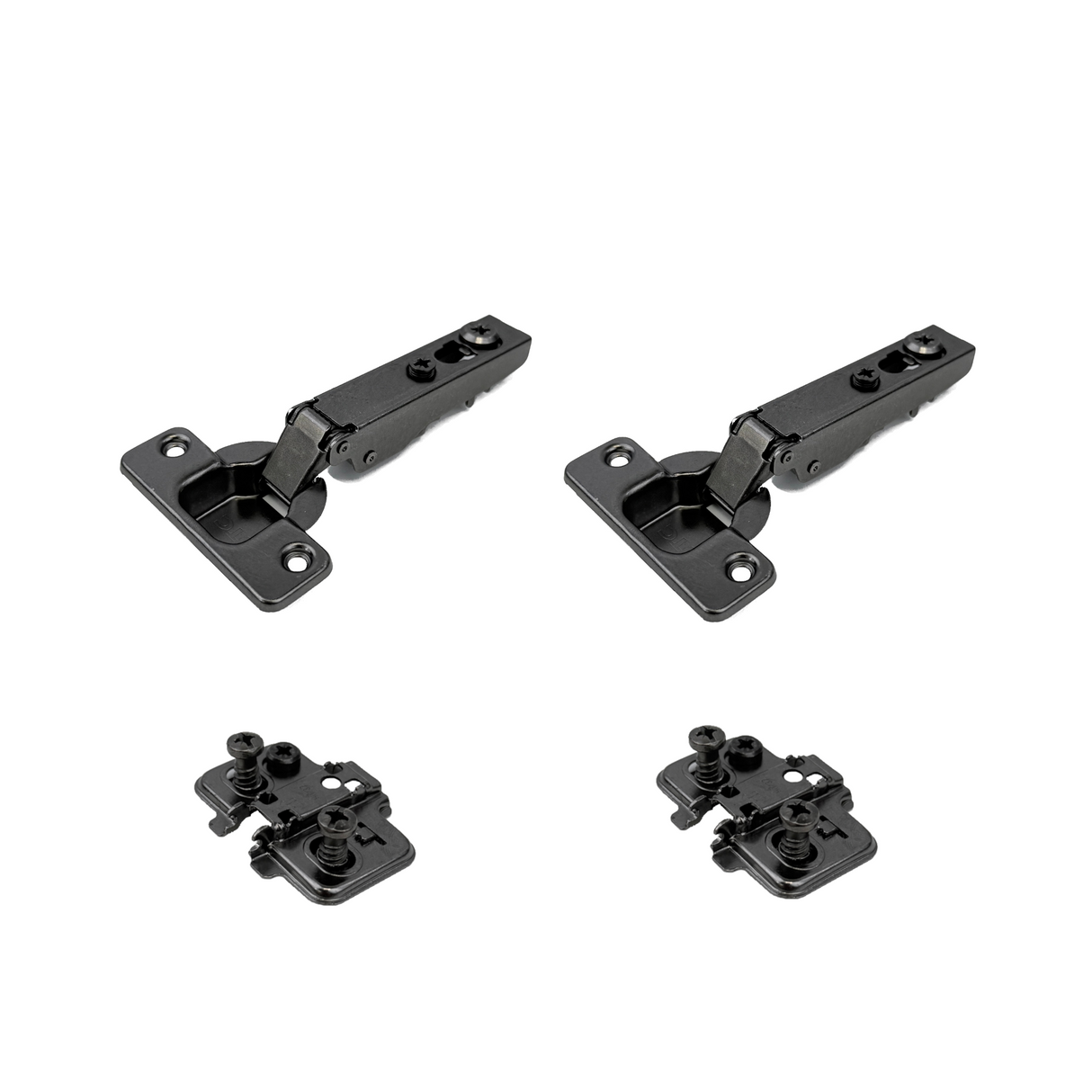 Premio, (DTC), 110°, Soft Close Hinge, Full Overlay, Titanium Black, Euro Screw Adjustable Plate, 2 Pack