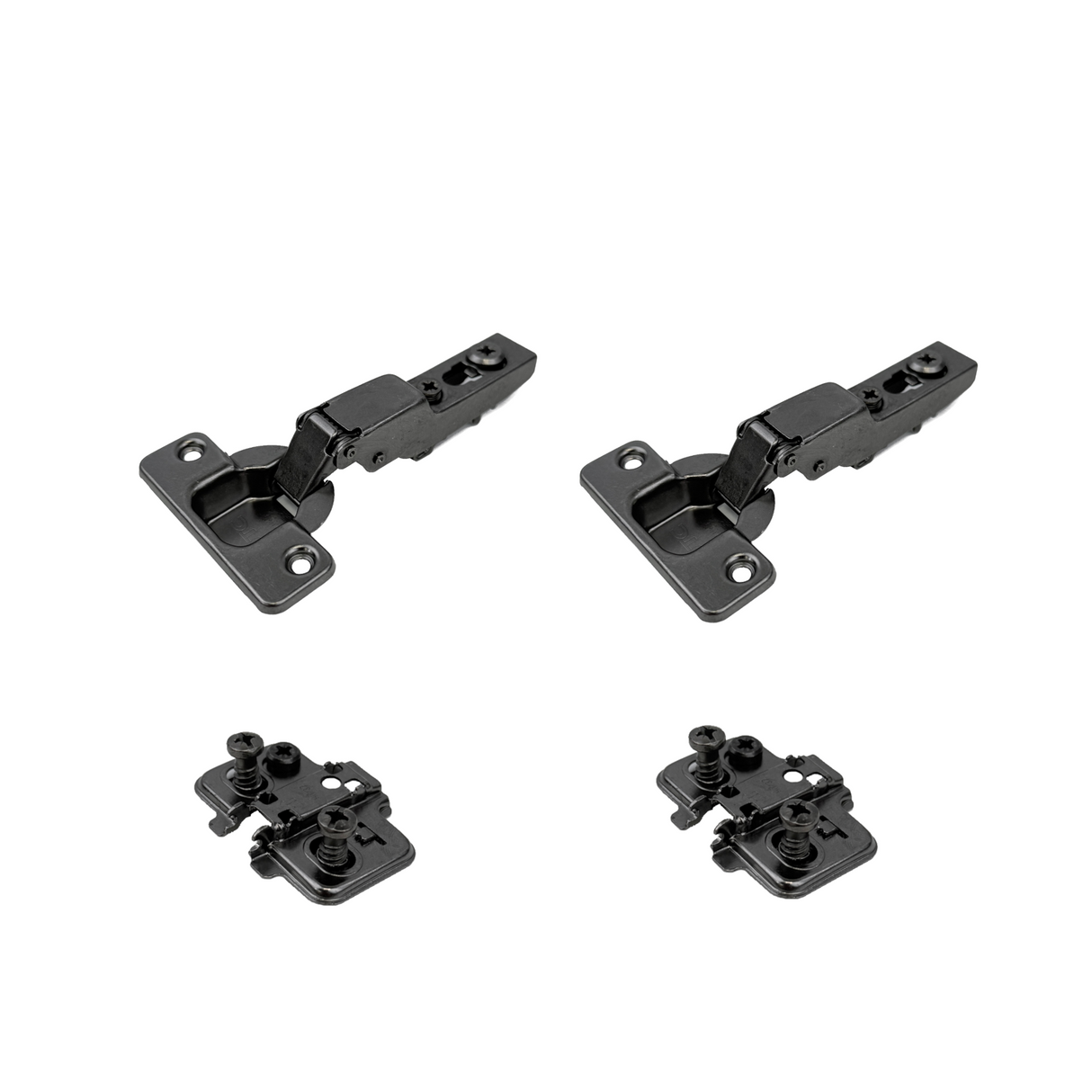 Premio, (DTC), 110° Soft Close Hinge, Half Overlay, Titanium Black, Euro Screw Adjustable Plate, 2 Pack
