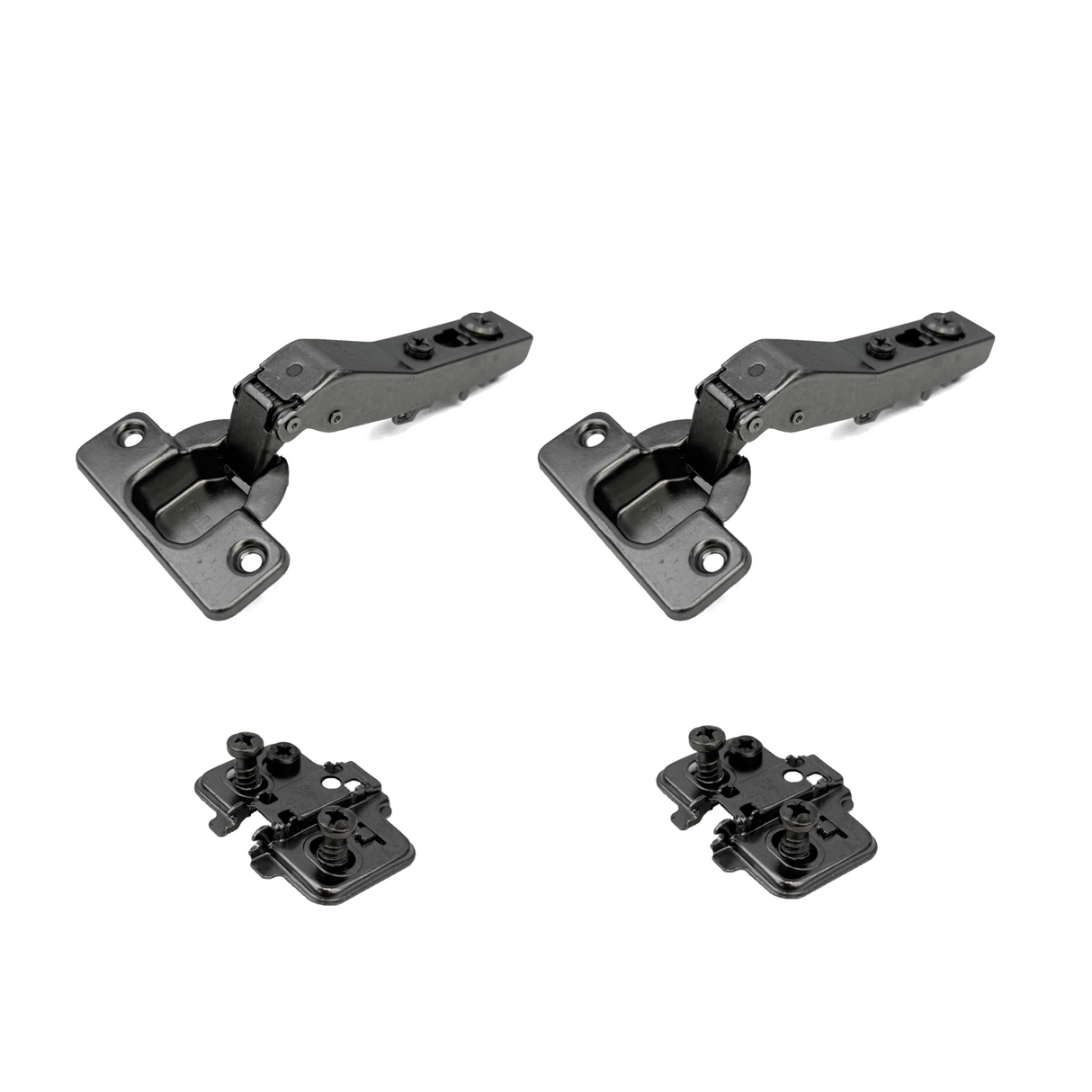 Premio, (DTC), 30°, Soft Close Hinge, Full Overlay, Titanium Black, Euro Screw Adjustable Plate, 2 Pack