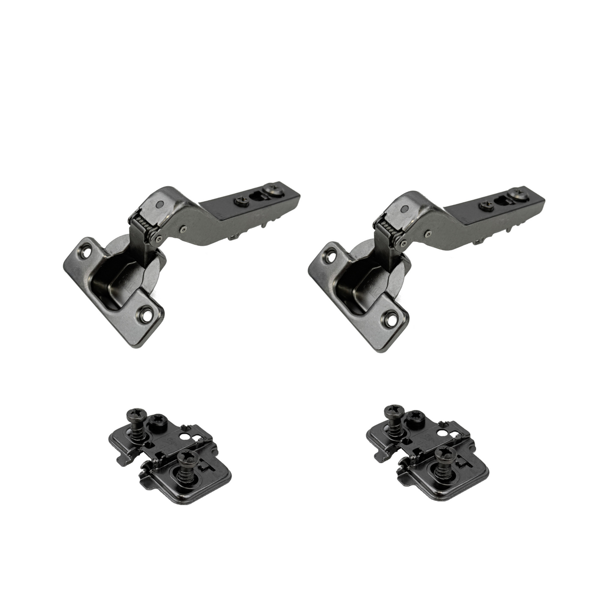 Premio, (DTC), 45°, Soft Close Hinge, Full Overlay, Titanium Black, Euro Screw Adjustable Plate, 2 Pack