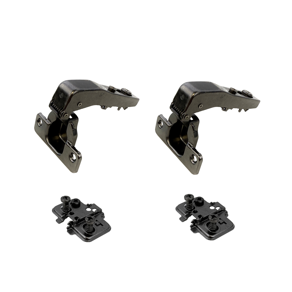 Premio, (DTC), 90°, Soft Close Hinge, Full Overlay, Titanium Black, Euro Screw Adjustable Plate, 2 Pack