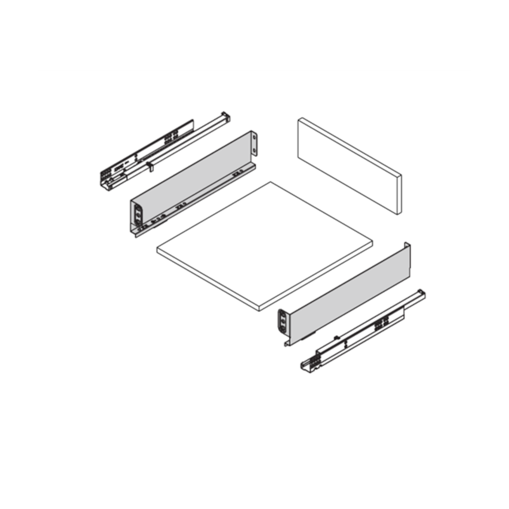DTC, UltraSlim 122mm, Soft Close Full Side Drawer Runner System, D270-450mm x H122mm