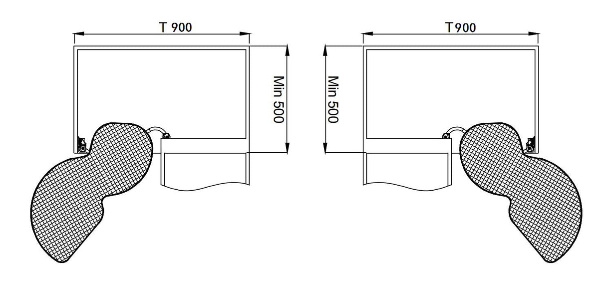 IVIRO, Kidney Corner Swing Out Unit, Solid Base Baskets, LEFT Hand Swing, To Suit 800-1000mm Cabinets