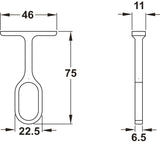 Matt Black Oval Wardrobe Rail Centre Support