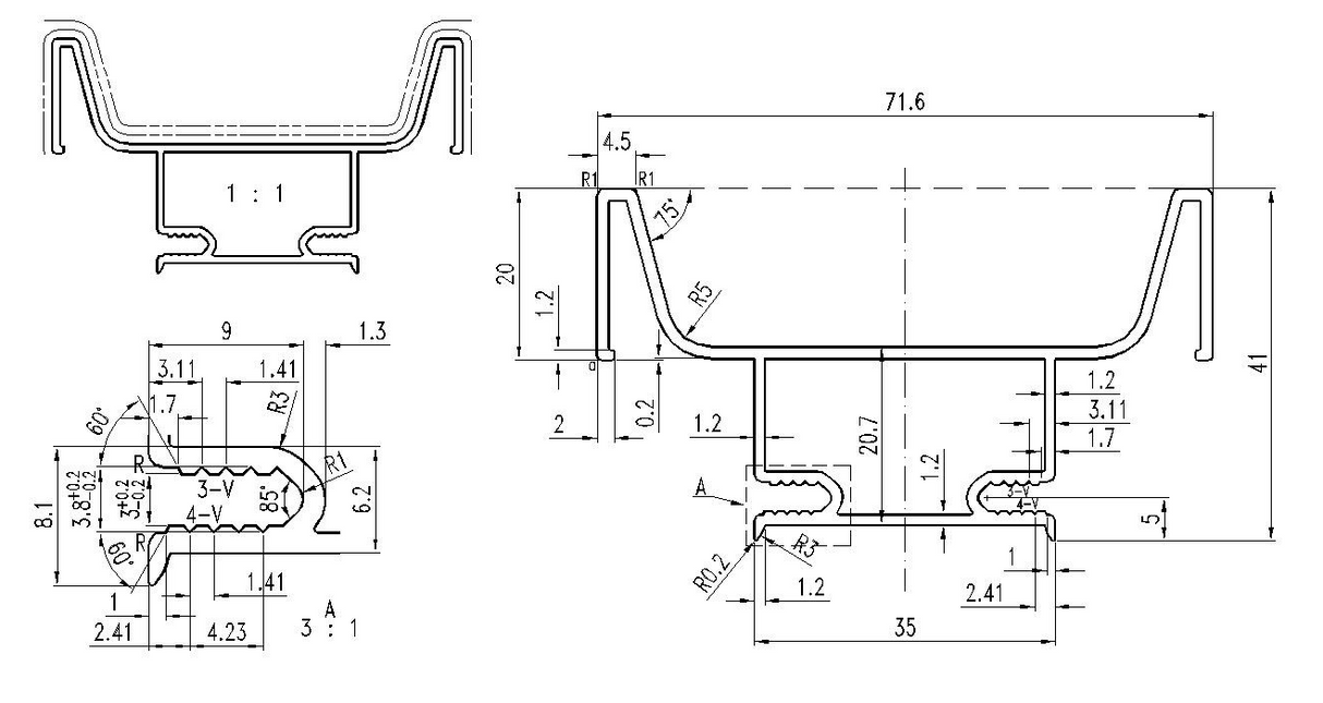 Gola D Profile Vertical Central, 2670mm Length, 20mm Depth