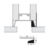 Gola, Vertical Fixing Oven Cavity Connector, 580mm, Suits 20mm Depth Profiles