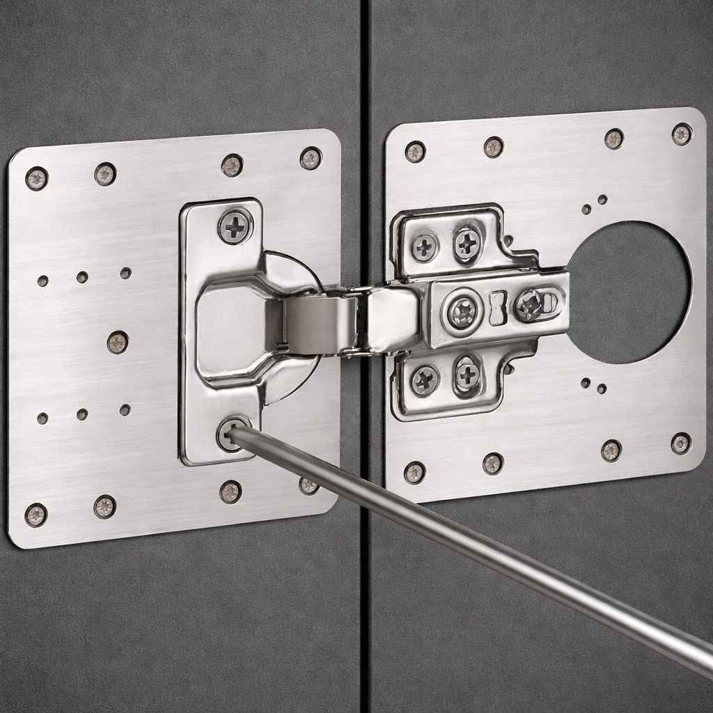 Hinge Repair Plate, 90 x 90mm, Stainless Steel, Screws Included