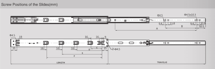 DTC, ProSlide Ball-Bearing Runners, Soft Close Integrated, Black Steel, 250-550mm