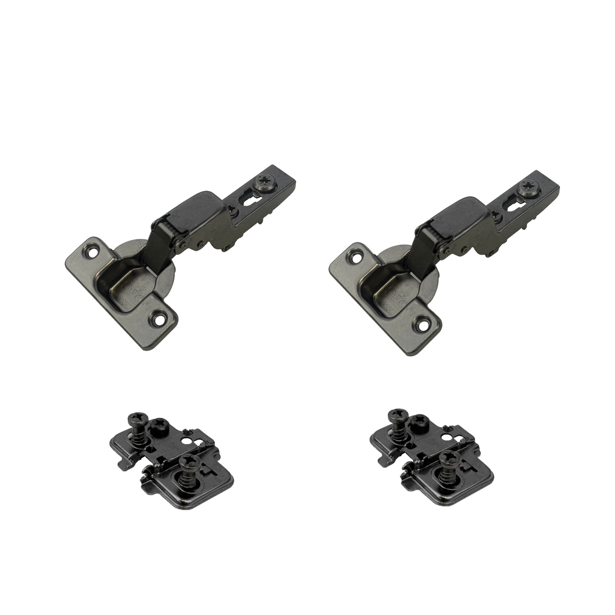 Premio, (DTC), 110°, Soft Close Hinge, Inset, Titanium Black, Euro Screw Adjustable Plate, 2 Pack