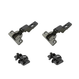 Premio, (DTC), 110°, Soft Close Hinge, Inset, Titanium Black, Euro Screw Adjustable Plate, 2 Pack
