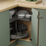 3-4 Carousel Plus - To suit 900 x 900mm L Configuration Corner Base Unit Universal, Adjustable 360 Rotation