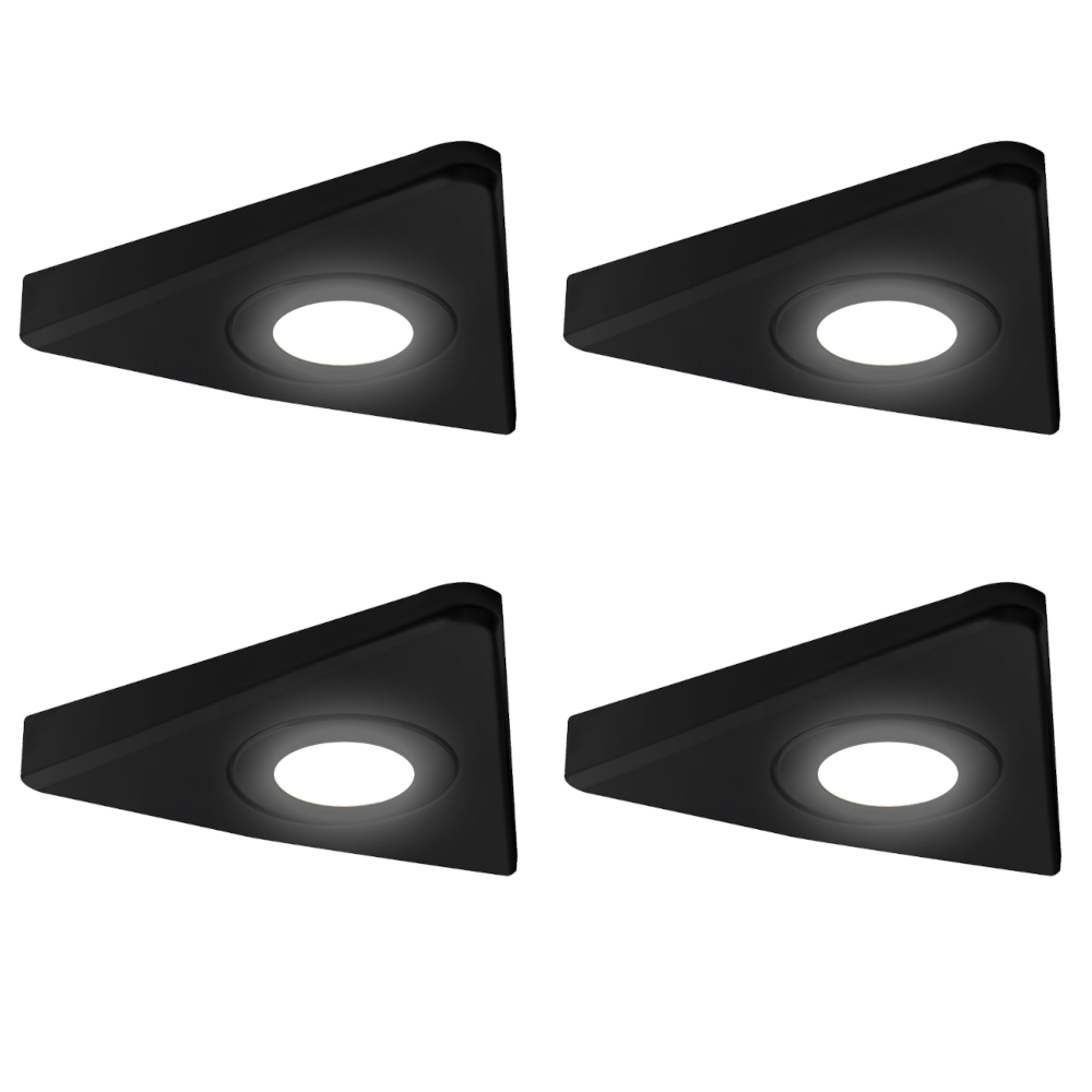 Nero Slim Triangle Diffused LED Light, Natural White, Matte Black, Under Cabinet Light