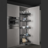 Romana Larder Unit, 5x Solid Base Baskets with Metal Sides, To Suit 300-400mm Cabinet, Anthracite