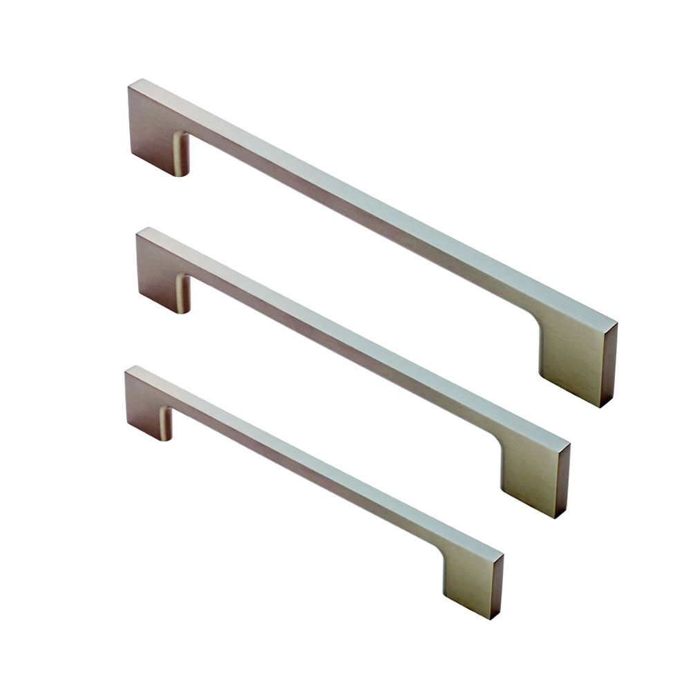 Slimline Bar, D Pull Handle, Brushed Nickel, 96-320mm Hole Centres