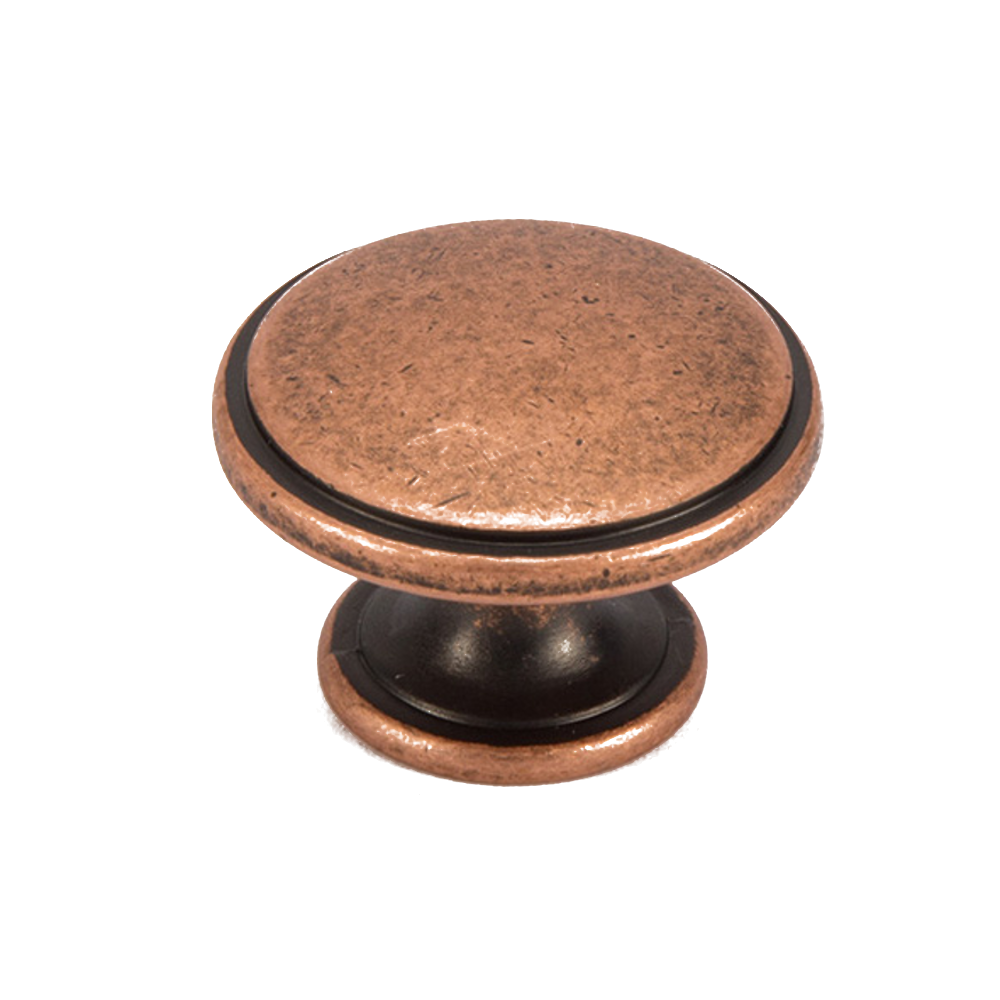 Copper Circular, Knob Handle, Copper, Centre Fixing