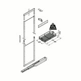 Pull Out Larder Unit, Installed Height 1700-2200mm, To Suit 300mm Cabinet, Chrome