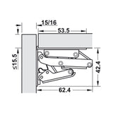 Swing Up Flap Hinge, Overlay Mounting, Opening Angle 90