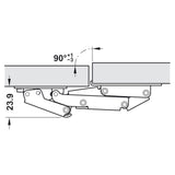 Swing Up Flap Hinge, Overlay Mounting, Opening Angle 90