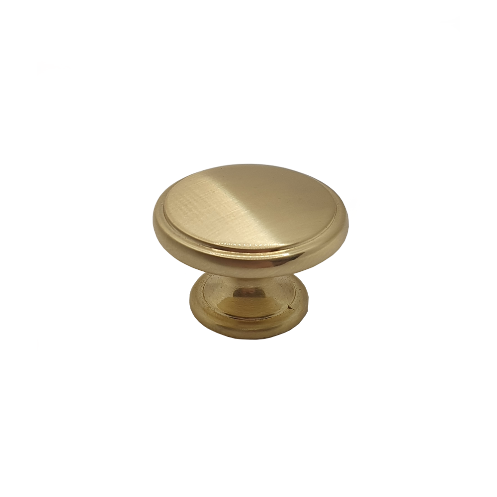 Pharaoh, 38mm Knob Handle, Brushed Brass, Centre Fixing