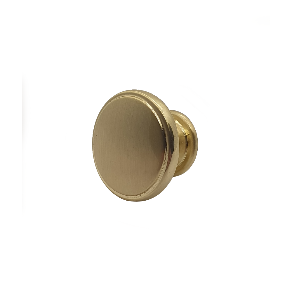 Pharaoh, 38mm Knob Handle, Brushed Brass, Centre Fixing