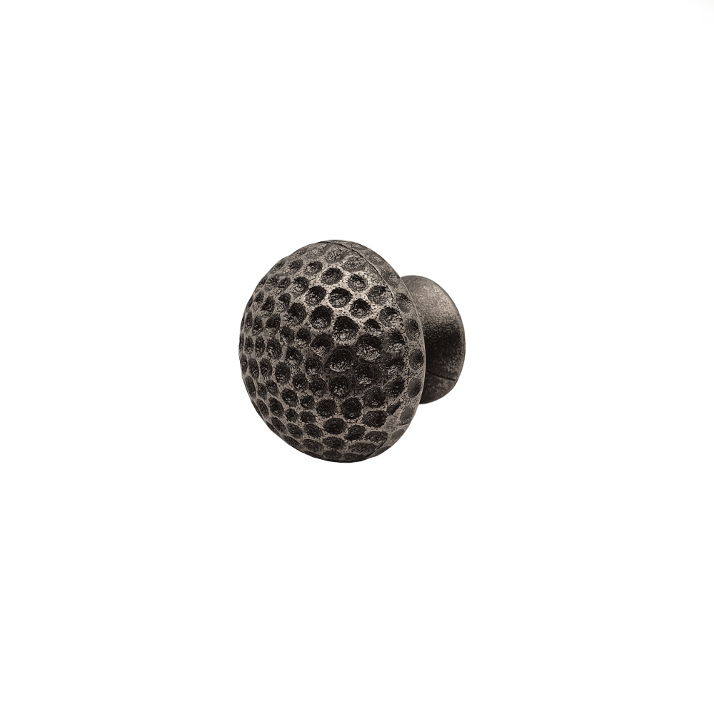 Bull Hole, Knob Handle, Polished Pewter, Centre Fixing