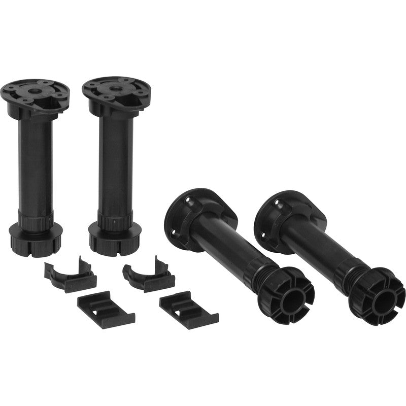 150mm Cabinet Leg Pack, Adjustable Kitchen Legs x 4, Reinforced Plastic