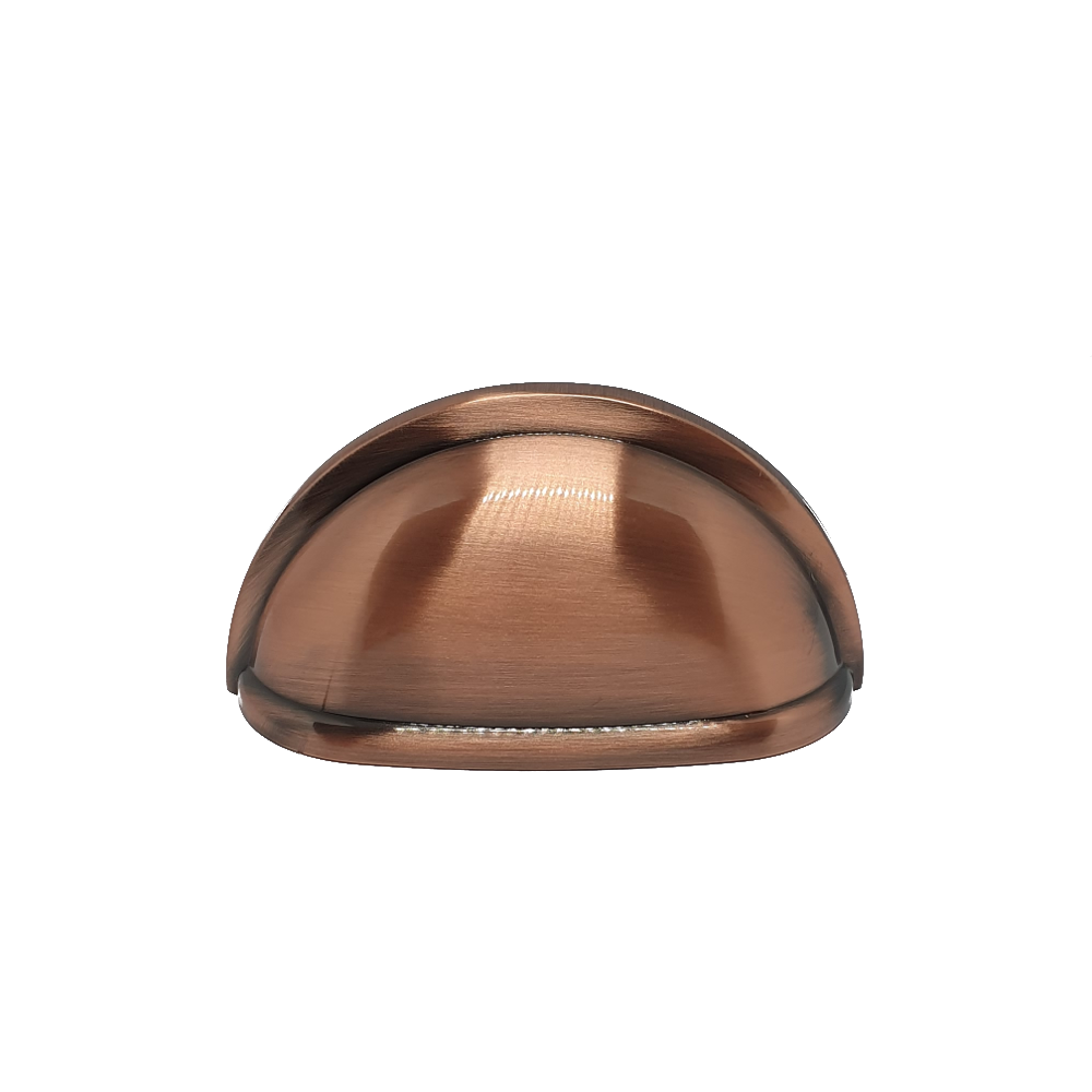 Cascia, Cup Handle, Gloss Brushed Copper, 76mm Hole Centres