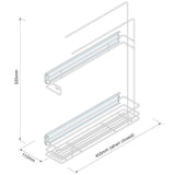 Single Basket With 2 x Towel Rails, Side Mounted Pull Out For 150mm Cabinet, Polished Chrome, Left Hand