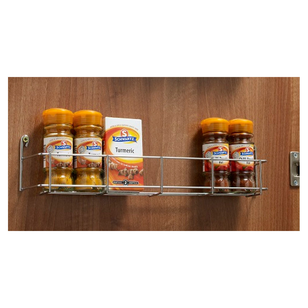 Spice Rack, Single Tier, Polished Chrome, 200-400mm Wide