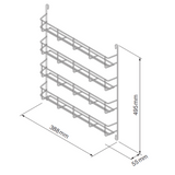 Spice Rack, Large Four Tier, Polished Chrome, 388mm Wide