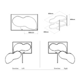 Solid Surface Kidney Corner, Soft Close, 500mm Door Minimum, To Suit 1000mm Cabinets, 2 Colours Available