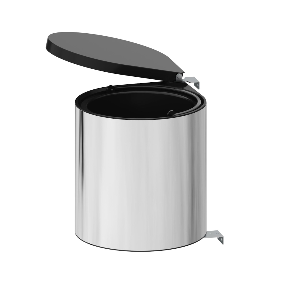 Under Sink Swing Out Waste Bin, 10 Litre Capacity, Automatic Lid, Stainless Steel