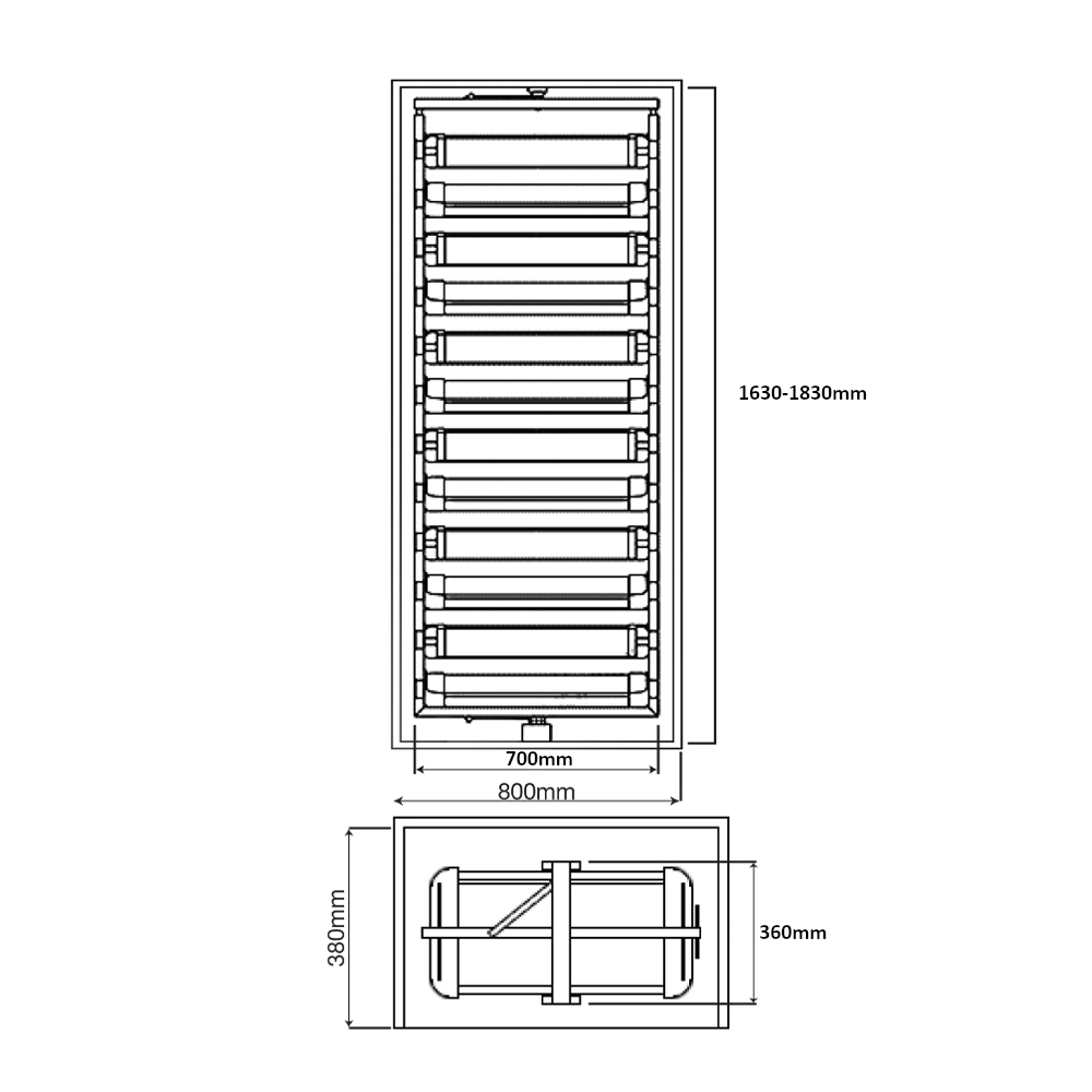 Rotating Multi-Level Shoe Rack with Telescopic Rail, Soft Close,  1630-1830mm, Anthracite