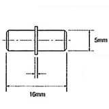 Metal Shelf Support, 16mm x 5mm Diameter, Hole Pack of 100