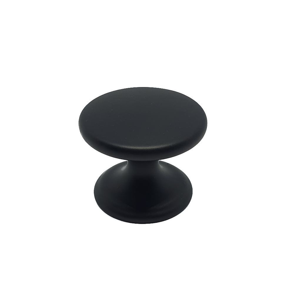 Bari, Knob Handle, Matte Black, 33mm Diameter, Centre Fixing