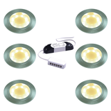 Stella Recessed LED Light, Chrome -  Brushed Surround, Under Cabinet 1-6 Light Kit