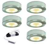 Stella Surface LED Light, Chrome -  Brushed Surround, Under Cabinet 1-6 Light Kit